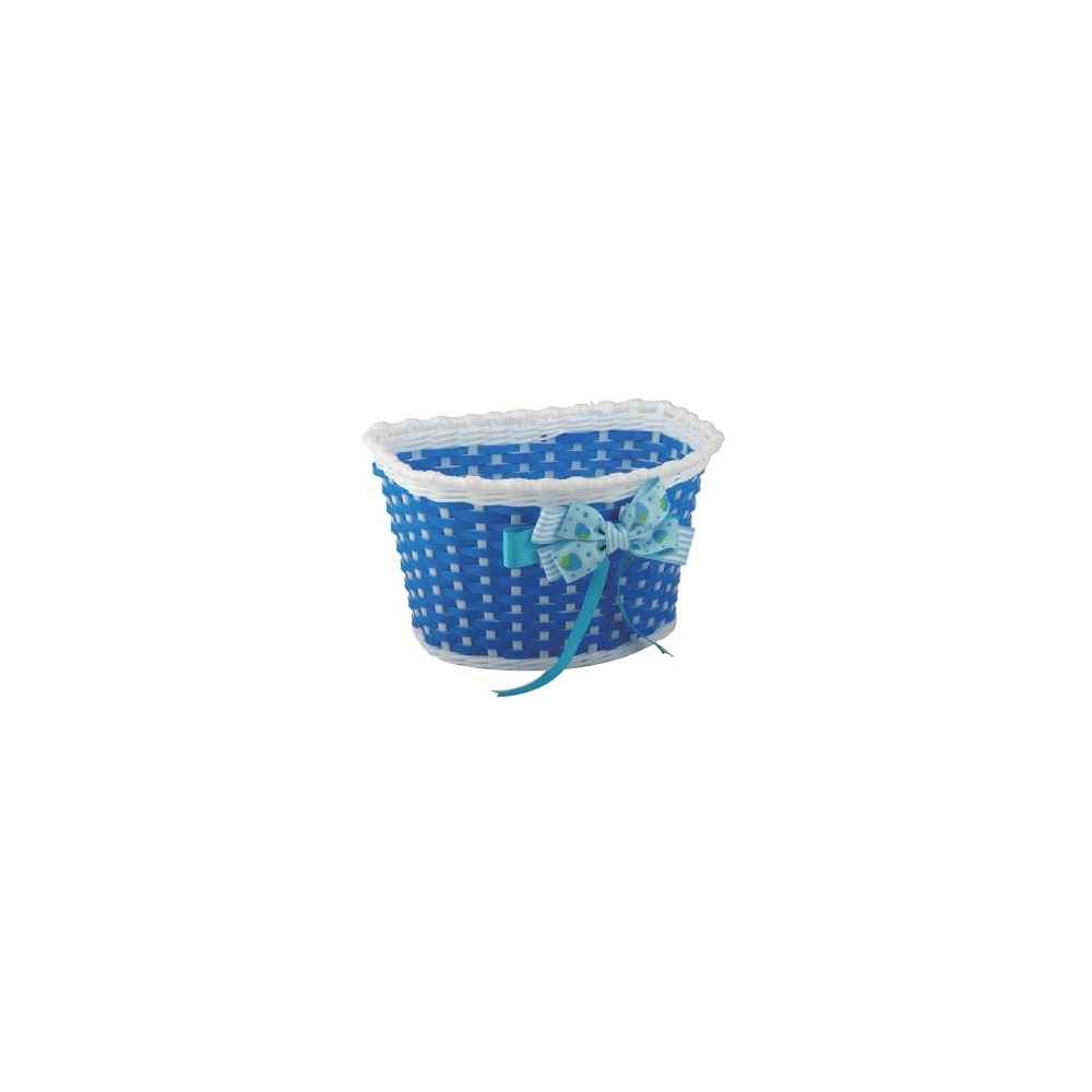 Košík predný plast, detský, modro/biely