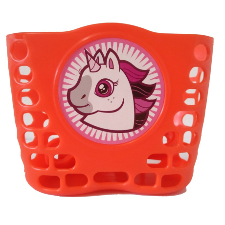 Košík predný plast, detský, červený, motív