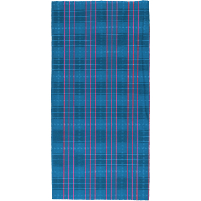 Multifunkčná šatka motív modré káro, polyester