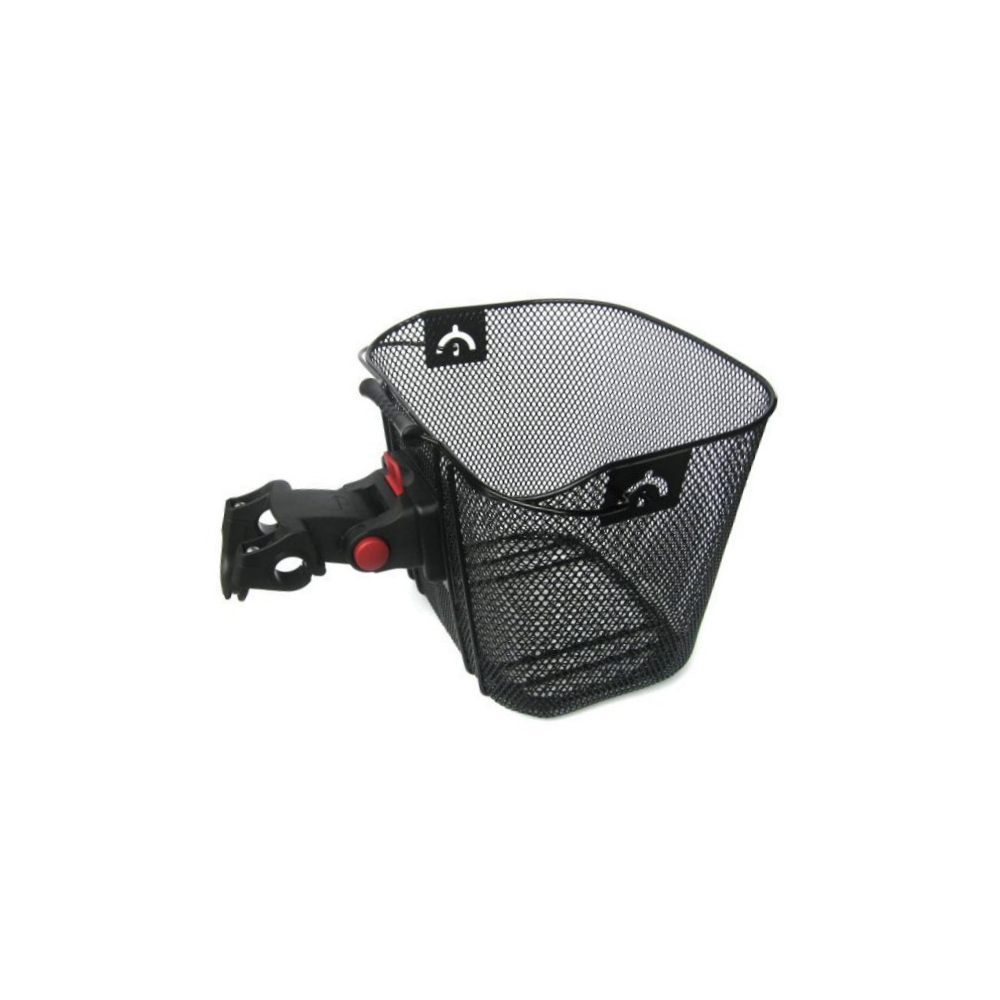 Košík predný oceľ,clip-úchyt na riadidlá 25,4-31,8 mm, čierny