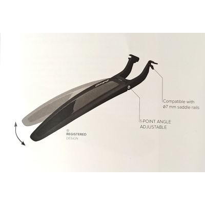 Blatník S-MUD long zadný, 26-29, plast, čierny