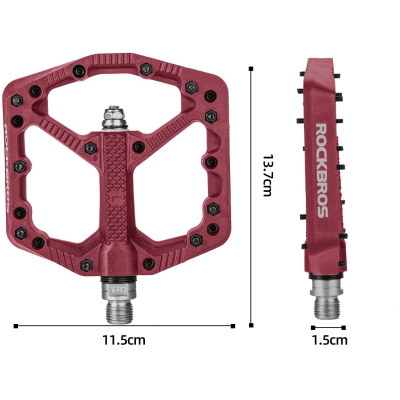 Pedál RB, PL,LSL Flat nylon, 9/16, červený