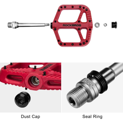 Pedál RB, PL,LSL Flat nylon, 9/16, červený