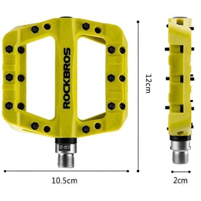 Pedál RB, PL,LSL Flat nylon, 9/16, žlto/zelená