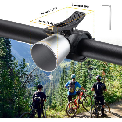 Zvonček RB,medená zliatina, 100 dB, strieborný