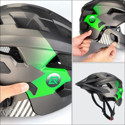 Prilba, RB, čierno/zelená, veľ.M 54-57cm