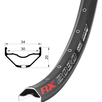 Ráf Al 29 RX 2030 Enduro+ (622x30) čierny, nit, 32 dier