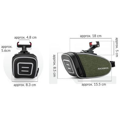 Taška RB podsedlová, kapacita 1L, tmavozelená