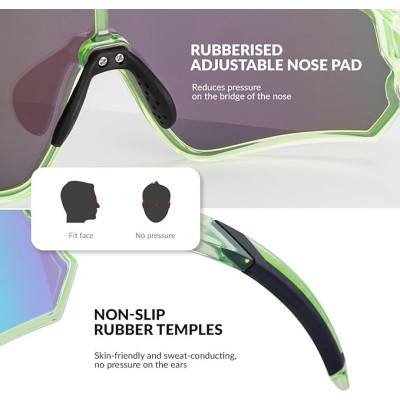 Okuliare RB, detské fotochromatické, transparentné zelené