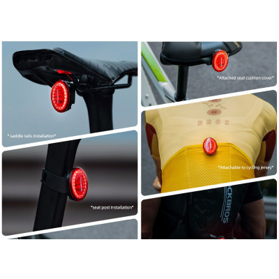 Svetlo zadné RB COB LED, IPX7, USB nabíjateľné, inteligentné . V cene výrobku je zahrnutý recykl.pop.pre SR v sume 0,1248 €/kg.