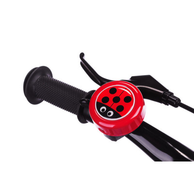 Zvonček oceľ motív lienka, na karte, červený