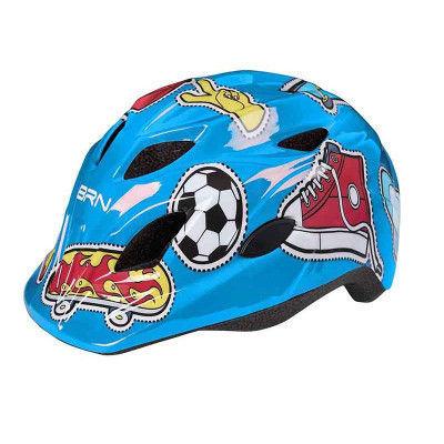Prilba detská BRN In-Mould, modrá s motívom, S (48-52cm)...