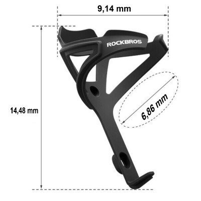 *Košík na fľašu RockBros, PC polykarbonát, čierny