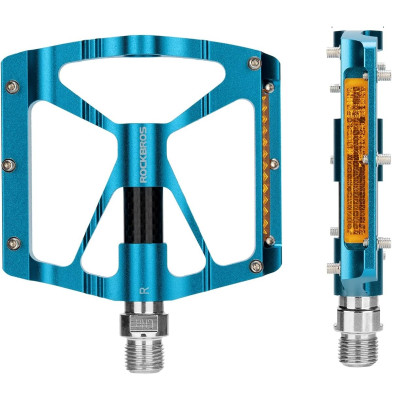 Pedál RockBros, PL,LSL Flat Al, 9/16 s odrazkami, modrý