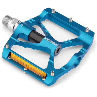 Pedál RockBros, PL,LSL Flat Al, 9/16 s odrazkami, modrý