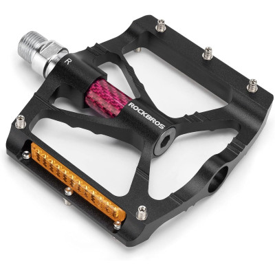 Pedál RockBros, PL,LSL Flat Al, 9/16 s odrazkami, čierny