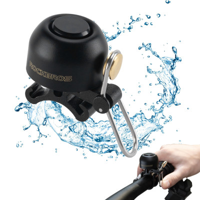 Zvonček RockBros, dural s mosadzným hríbikom, čierny