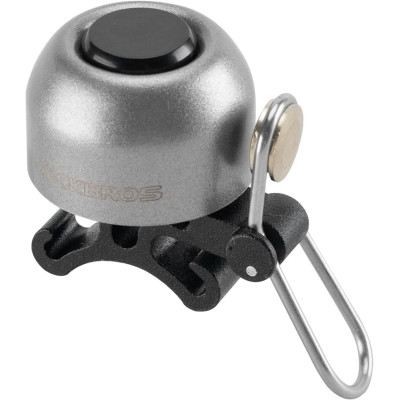 Zvonček RockBros, dural s mosadzným hríbikom, strieborný