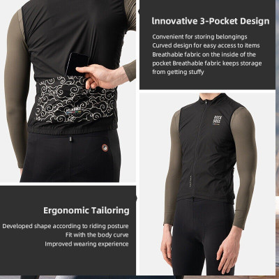 Cyklistická vesta RB Road-to-Sky čierna, dámska/pánska, veľ XXL bez rukávov