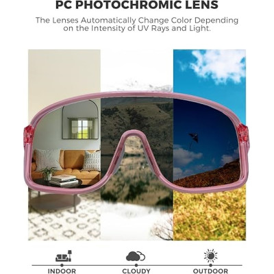 Okuliare RB, fotochromatické, ružové