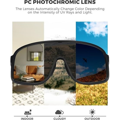 Okuliare Rockbros, fotochromatické, čierne