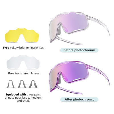 Okuliare Rockbros, fotochromatické, transparentné