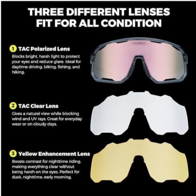 Okuliare Rockbros, fotochromatické, transparentné