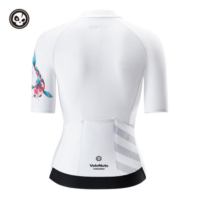 Cyklistický VeloNut dres dámsky, veľ.L s krátkym rukávom, biely