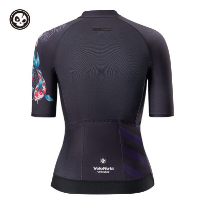 Cyklistický VeloNut dres dámsky, veľ.XL s krátkym rukávom, čierny