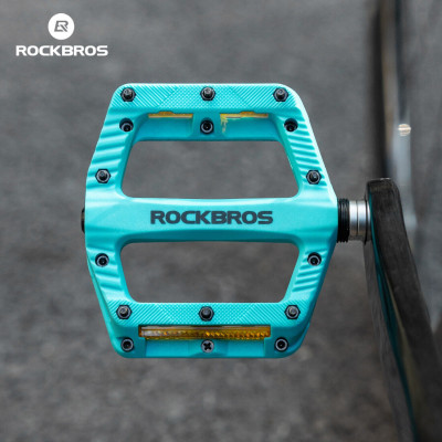 Pedál RockBros, PL,LSL Flat nylon, 9/16, modrý s odrazkami