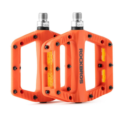 Pedál RockBros, PL,LSL Flat Al, 9/16, oranžový s odrazkami