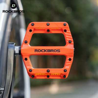 Pedál RockBros, PL,LSL Flat nylon, 9/16, oranžový s odrazkami