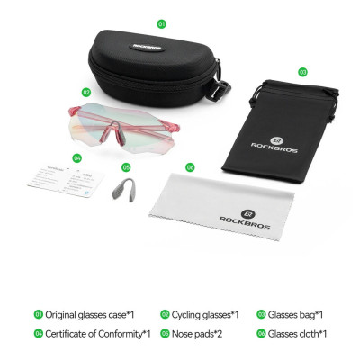 Okuliare Rockbros, fotochromatické, biele