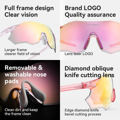 Okuliare Rockbros, fotochromatické,ružové