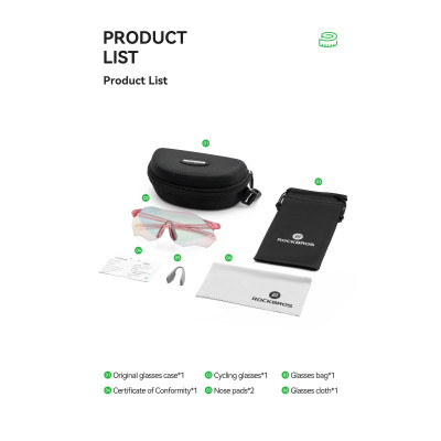 Okuliare Rockbros, fotochromatické,transparentné