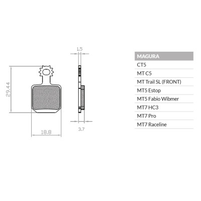 Brzd.plat.Union org.Magura MT5/MT7 do disk.bŕzd