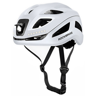 Prilba RB so svetlom, veľ.L /57-62 cm/ s otoč.uťah., biela