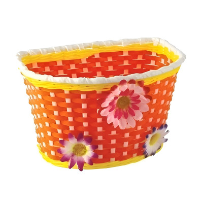 Košík predný plast, detský, oranžovo/žltý, motív k