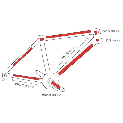 Nálepka na rám Skin Armor L lesklá - 14 ks/sada