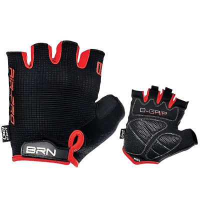 Rukavice cyklistické, BRN GU72R veľ.M, čierno/červené