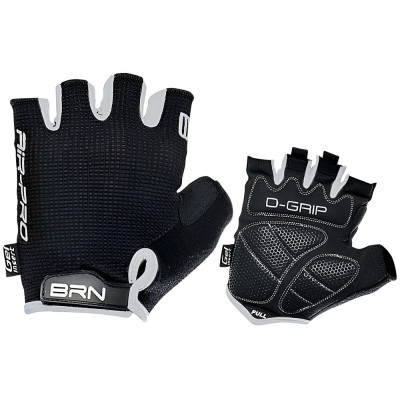 Rukavice cyklistické, BRN GU72BL veľ.M, čierno/biele