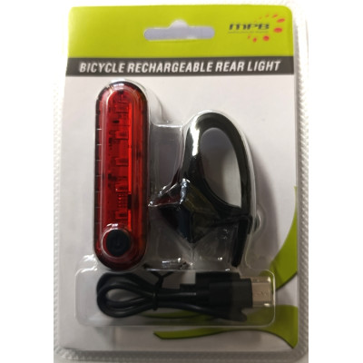 Svetlo zadné MPB 5 LED, 3F, USB nabíjanie, s USB káblom. V cene výrobku je zahrnutý recykl.pop.pre SR v sume 0,1248 €/kg.