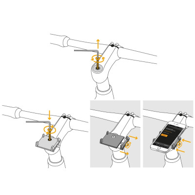 Držiak M-WAVE na Smartphone univerzál.,dural