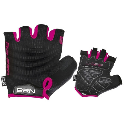 Rukavice cyklistické, BRN GU72FF veľ.L, čierno/fialové