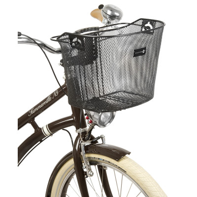 Košík predný oceľ,clip-úchyt na predstavec, čierny