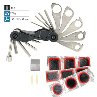 Nár. multifunkčné skladacie 14 funkčné + záplaty 9 ks , sada