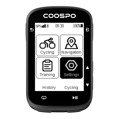 Computer Coospo CS500 s GPS a USB nabíjaním. V cene výrobku je zahrnutý recykl.pop.pre SR v sume 0,1248 €/kg.