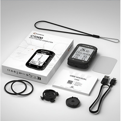 Computer Coospo CS500 s GPS a USB nabíjaním. V cene výrobku je zahrnutý recykl.pop.pre SR v sume 0,1248 €/kg.