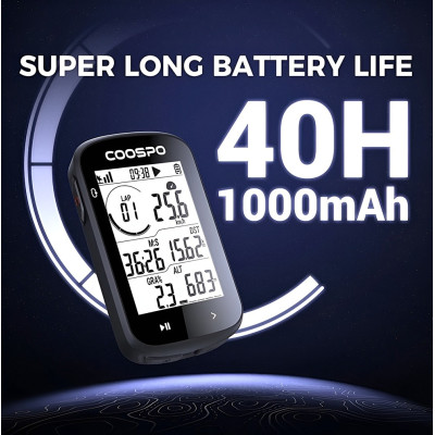 Computer Coospo CS300 s GPS a USB nabíjaním. V cene výrobku je zahrnutý recykl.pop.pre SR v sume 0,1248 €/kg.