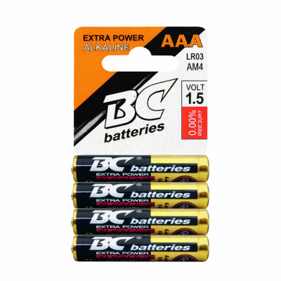 Batéria - alkalická mikrotužka AAA , sada - 4 kusy